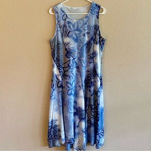 LASCANA ~ Sleeveless dress ~ tie-dye and floral print.
Size Large ~ Flowy A-line